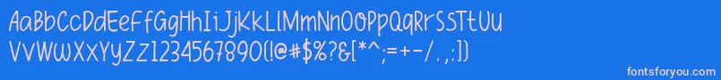 フォントFuniko – ピンクの文字、青い背景