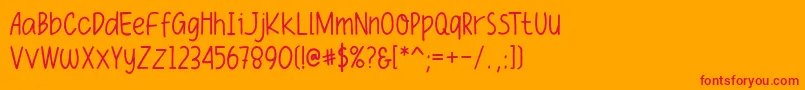 Funiko Font – Red Fonts on Orange Background