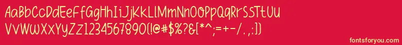 フォントFuniko – 黄色の文字、赤い背景