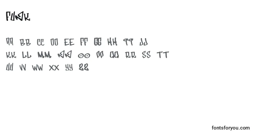 A fonte Funk (127395) – alfabeto, números, caracteres especiais