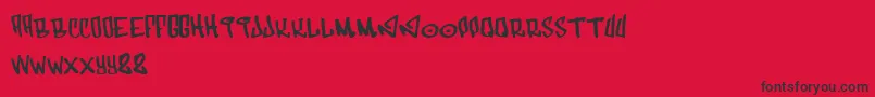 フォントFunk – 赤い背景に黒い文字