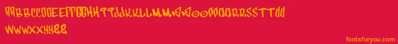 Funk Font – Orange Fonts on Red Background