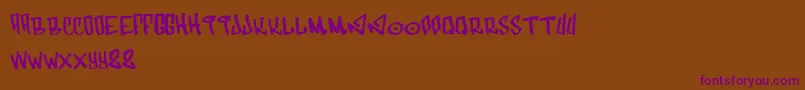 Funk-Schriftart – Violette Schriften auf braunem Hintergrund