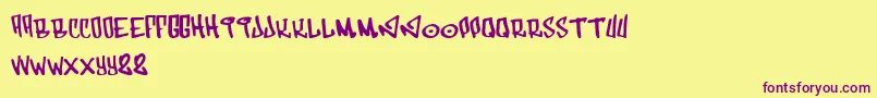 Funk Font – Purple Fonts on Yellow Background