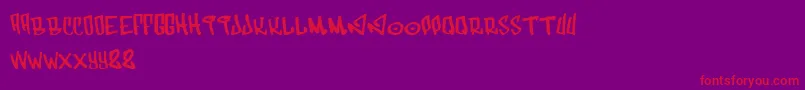 Funk Font – Red Fonts on Purple Background