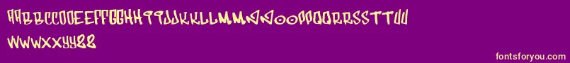 Funk Font – Yellow Fonts on Purple Background