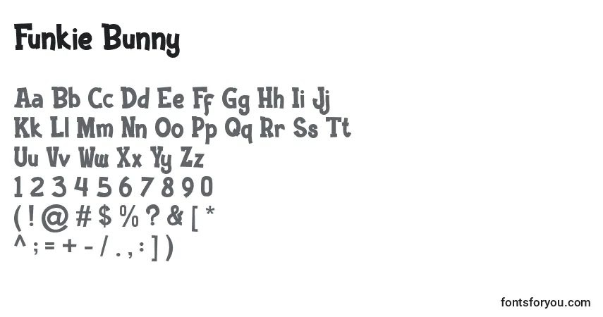 Czcionka Funkie Bunny – alfabet, cyfry, specjalne znaki