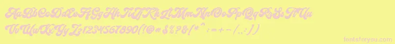 フォントFunkies – ピンクのフォント、黄色の背景
