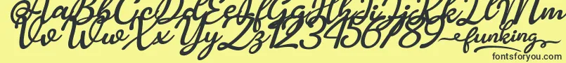 fuente Funking – Fuentes Negras Sobre Fondo Amarillo