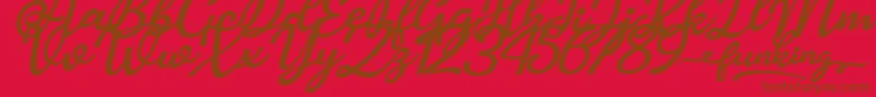 Lisätietoja Funking-fontista Funking-fontti – ruskeat fontit punaisella taustalla