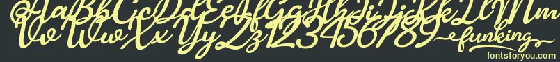 Funking Font – Yellow Fonts on Black Background