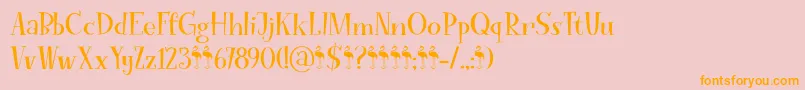Funky Flamingo DEMO-Schriftart – Orangefarbene Schriften auf rosa Hintergrund