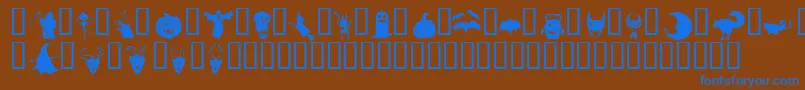 HollowweenieBats Font – Blue Fonts on Brown Background