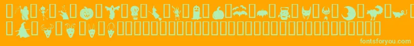 More about HollowweenieBats Font HollowweenieBats Font – Green Fonts on Orange Background