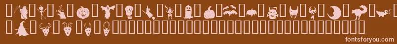HollowweenieBats Font – Pink Fonts on Brown Background