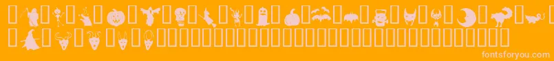Fonte HollowweenieBats – fontes rosa em um fundo laranja