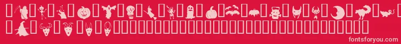 HollowweenieBats Font – Pink Fonts on Red Background
