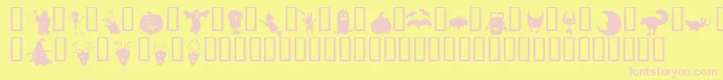 HollowweenieBats Font – Pink Fonts on Yellow Background