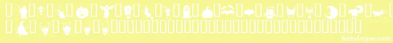 HollowweenieBats Font – White Fonts on Yellow Background