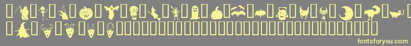 HollowweenieBats Font – Yellow Fonts on Gray Background