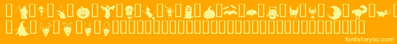 More about HollowweenieBats Font HollowweenieBats Font – Yellow Fonts on Orange Background