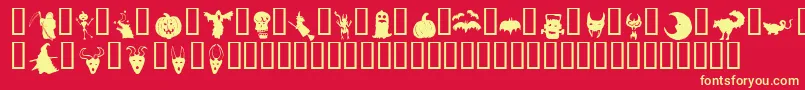 HollowweenieBats Font – Yellow Fonts on Red Background