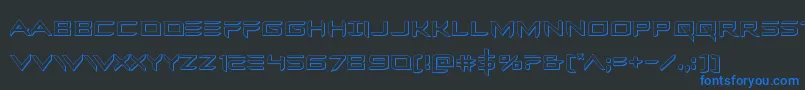 Ferretface3D-Schriftart – Blaue Schriften auf schwarzem Hintergrund