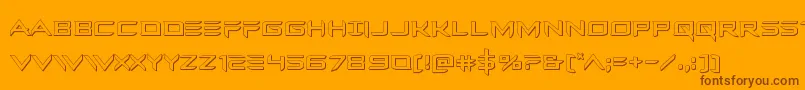 Ferretface3D-Schriftart – Braune Schriften auf orangefarbenem Hintergrund