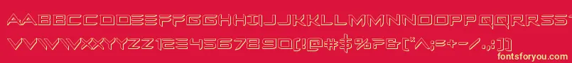 Ferretface3D Font – Yellow Fonts on Red Background