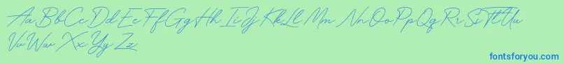 Шрифт Funky Signature – синие шрифты на зелёном фоне