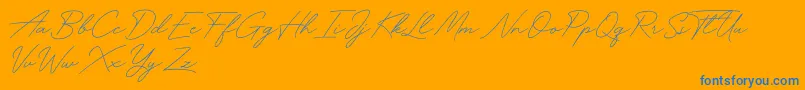 Police Funky Signature – polices bleues sur fond orange
