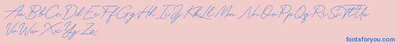 fuente Funky Signature – Fuentes Azules Sobre Fondo Rosa