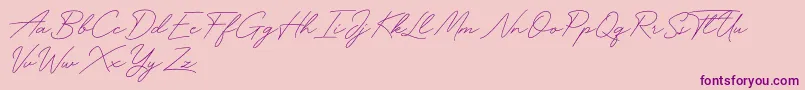 Funky Signature Font – Purple Fonts on Pink Background