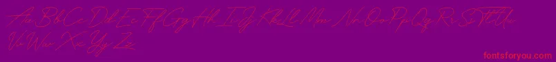 Funky Signature Font – Red Fonts on Purple Background