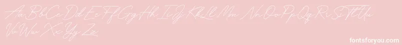 Funky Signature-Schriftart – Weiße Schriften auf rosa Hintergrund