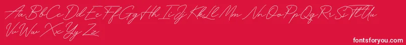 Police Funky Signature – polices blanches sur fond rouge
