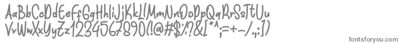 Funnis Font D by 7NTypes-fontti – harmaat kirjasimet valkoisella taustalla