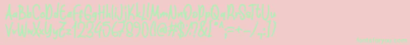 Funnis Font D by 7NTypes Font – Green Fonts on Pink Background