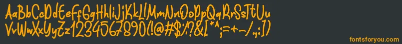 Funnis Font D by 7NTypes-fontti – oranssit fontit mustalla taustalla