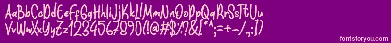 Funnis Font D by 7NTypes-Schriftart – Rosa Schriften auf violettem Hintergrund