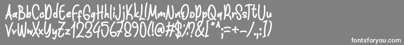 フォントFunnis Font D by 7NTypes – 灰色の背景に白い文字