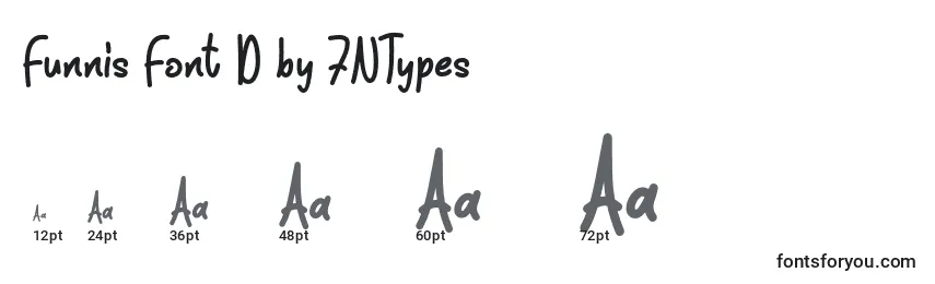 Größen der Schriftart Funnis Font D by 7NTypes