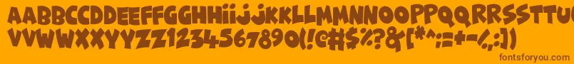 Funny  Cute Font – Brown Fonts on Orange Background