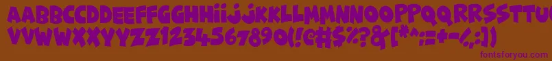 Funny  Cute Font – Purple Fonts on Brown Background