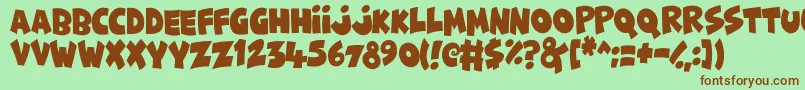 Funny  Cute Font – Brown Fonts on Green Background