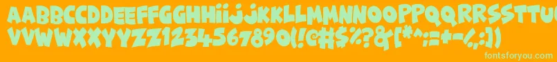 Funny  Cute Font – Green Fonts on Orange Background