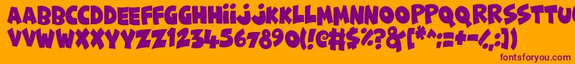 Funny  Cute Font – Purple Fonts on Orange Background