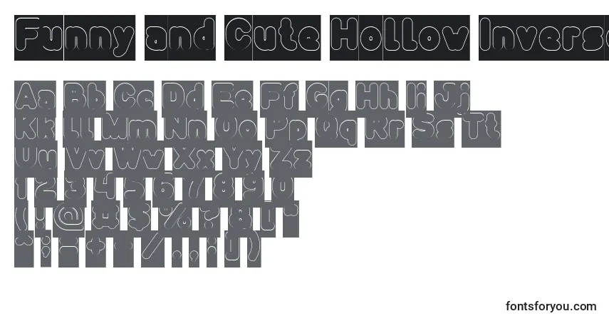 Funny and Cute Hollow Inverse Font – alphabet, numbers, special characters