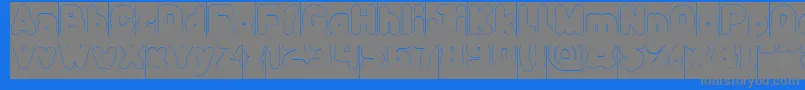 Funny and Cute Hollow Inverse Font – Gray Fonts on Blue Background