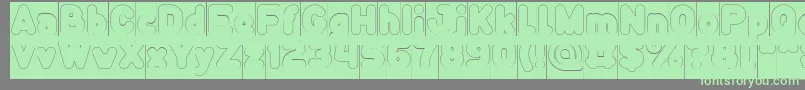 Funny and Cute Hollow Inverse Font – Green Fonts on Gray Background